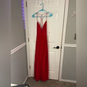 Crisscross backless split thigh Cami Dress